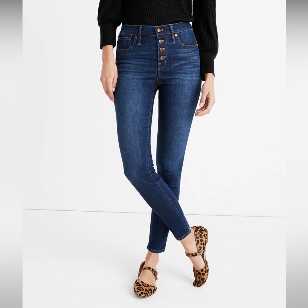 Madewell 9" Mid-Rise Skinny Jeans Button-Front